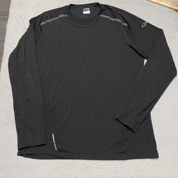 Icebreaker GT Merino Shirt Mens Large Black Long Sleeve Stretch Baselayer - Picture 1 of 9